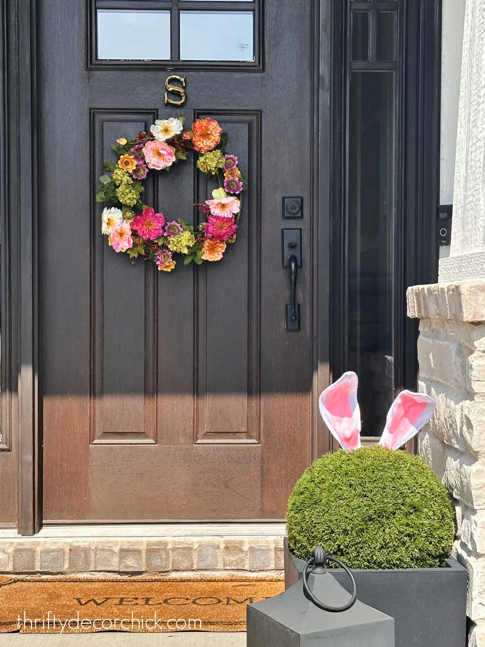 funny ears on boxwoods porch